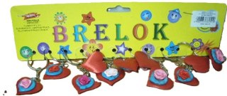 Brelok 12szt. serce z różyczką | KB510