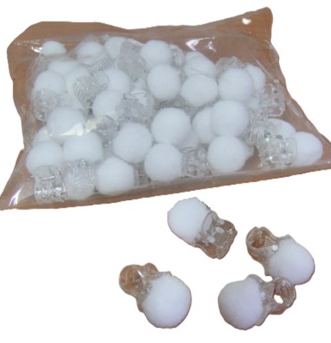 Łapacz do włosów 60szt biały pomponik 1241