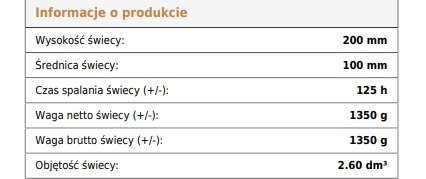 Świeca PIEŃKOWA KORONKA III 200/100mm
