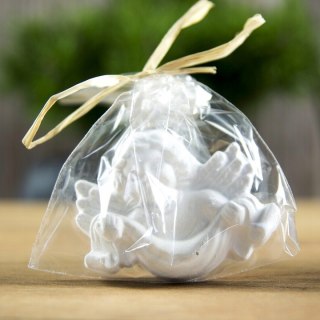 Anioł płaski gips mix | A-1