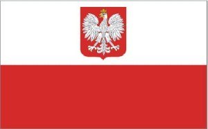 Flaga z godłem POLSKA 112x70
