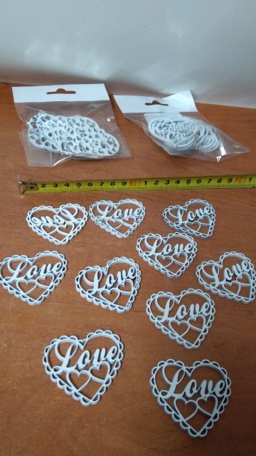 Serce drewniane zawieszka walentynka 10szt. 5cm