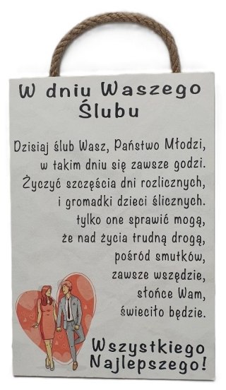 Tabliczka/obraz do zawieszenia 20x30 ŚLUB