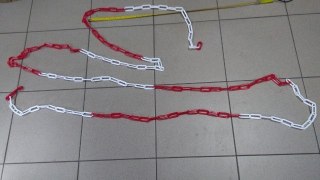 Łańcuch ostrzegawczy pcv BIAŁO-CZERWONY 5m 626905