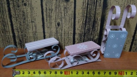 Ozdoba SANKI METALOWE 12cm | HDD-189047