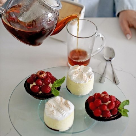 Patera szklana okrągła obrotowa 30cm TAMARA