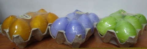 Świeca jajko drapane 45/60mm - 6szt. | J4560D