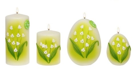 Świeca pieńkowa biała konwalia 70/150mm