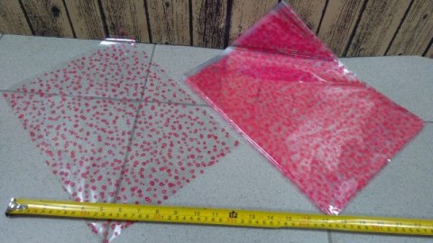 Worek celofan 25x35cm czerwone kwiaty 25szt. | N8