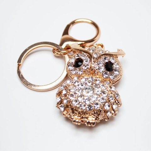 Brelok do kluczy, sowa cyrkonie