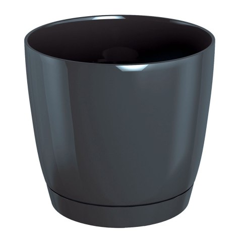 Doniczka z podstawką Coubi 13,5x12,4cm - GRAFIT