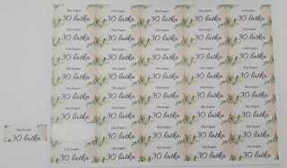 Naklejki 21x50 mm - SUPER 30 latka - 40 szt