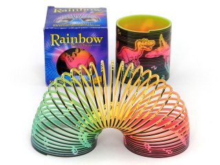 Sprężynka tęczowa dino 6,5x6,5cm