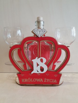 Karafka korona + kieliszki do wina "18"