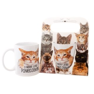 Kubek ceramiczny w ozdobnym opakowaniu z napisem "O nie jutro poniedziałek "