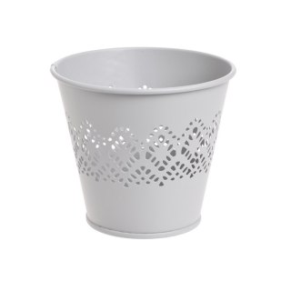 Osłonka metalowa szara ażur 10,5cmH 185CAN310_G