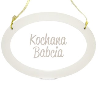 Ramka szklana owal zawieszka Kochana Babcia