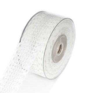 Wstążka tkana koronka Modena biała 4cm x10m | 224162 .M.04/10 01-00-00