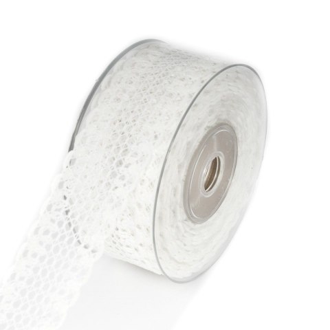 Wstążka tkana koronka Modena biała 4cm x10m | 224162 .M.04/10 01-00-00