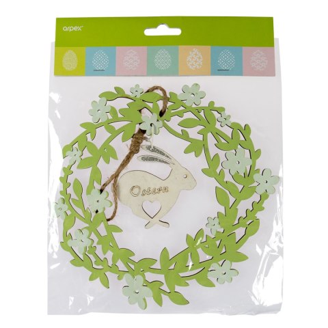 Drewniany wieniec z króliczkiem - FSC 100%