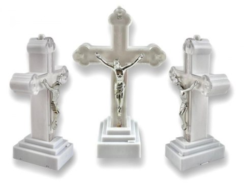 Krzyż LED 13 x 8cm świecący krzyż WHITE/BLUE 3851