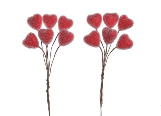 Serca na piku w cukrze czerwony 12szt. | 22CAN2-719_R