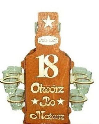 Stojak butelka + karafka + kieliszki 30 | 249