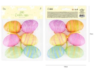 Dekoracje wielkanocne Pisanki z brokatem 6szt. mix 148983