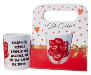 Kubek ceramiczny w ozdobnym opakowaniu z napisem "KOCHAM CIĘ BARDZIEJ " - balony