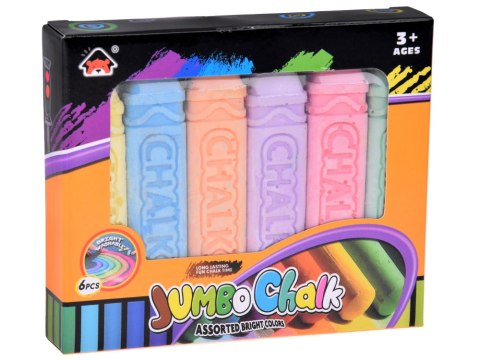 Duża kolorowa kreda do rysowania 6szt. na tablicę i chodnik | ZA5582