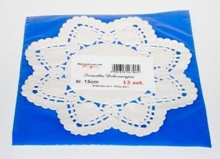 Serwetka 12szt. ażurowa 15 x 12cm 7062