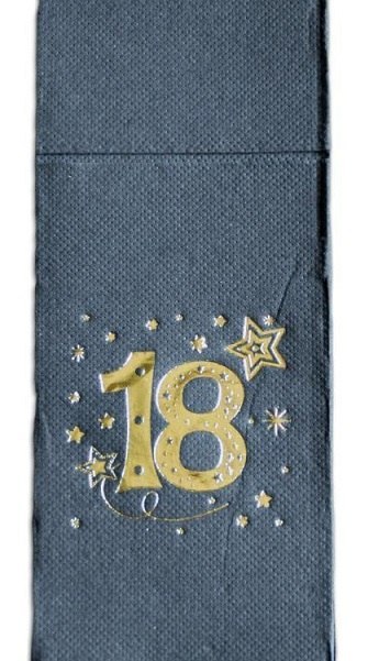 Serwetka 20szt. czarna 18-nastka 32 x 38cm Kie-18czarny