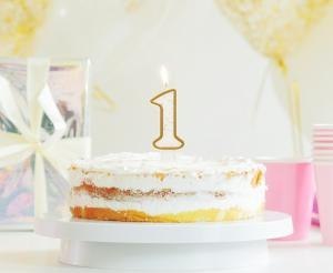 Świeczka B&C cyferka "1" złoty kontur PF-SCZK1