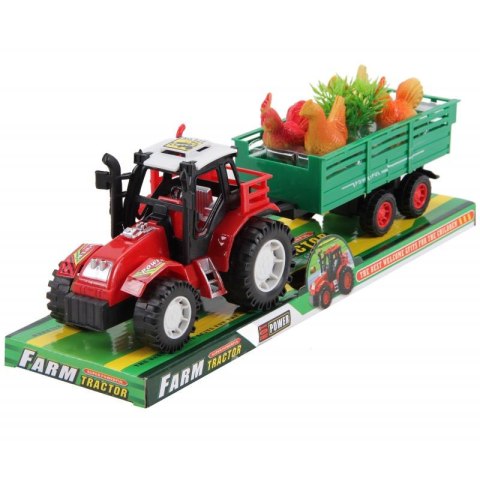 Traktor z przyczepą i kurkami 34 x 10 x 8cm A-0724
