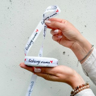 Wstążka 2cm x 10mb biało czerwono czarna "KOCHANEJ MAMIE" - 225593.M.