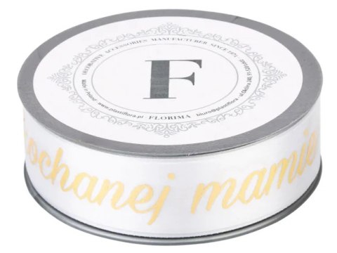 Wstążka biało złota 3cm x 10mb KOCHANEJ MAMIE - 226141 Z