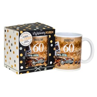 Kubek na 60 urodziny dla mężczyzny (brązowe auto) 3309-UR14-60