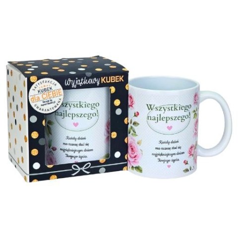 Kubek na urodziny dla kobiety (róże) - Wszystkiego najlepszego 3309-UR18-WN