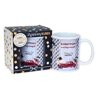 Kubek na urodziny dla mężczyzny (bordowe auto) - Wszystkiego najlepszego 3309-UR11-WN