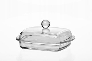 Maselniczka prostokątna 16,8 x 8 x 12cm szklana maselnica z pokrywą Huta Szkła JASŁO GLASS 07547