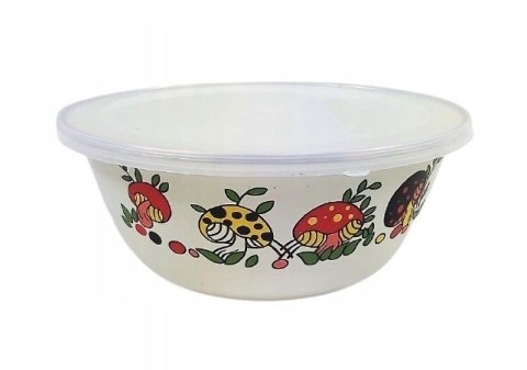 Miska emaliowana grzyby z pokrywką 20cm | DIA1005