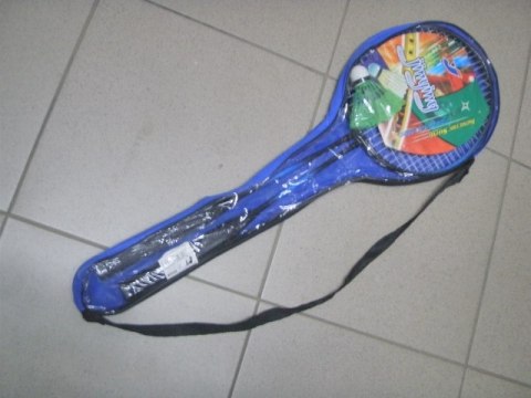 Paletki do badmintona metal 2szt+lotka 43890