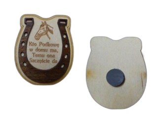 Podkowa na desce magnes 6 x 7,5cm nr 100