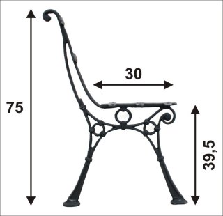 NOGA DUŻA DO ŁAWKI BEZ OPARCIA BOCZNEGO (5 DESEK)