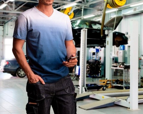 T-SHIRT CIENIOWANY DENIM, ROZMIAR L