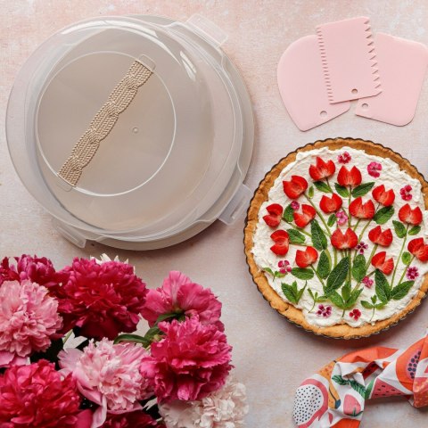 Pojemnik na ciasto z pokrywą Violet House 35x16cm okrągły mix kolorów