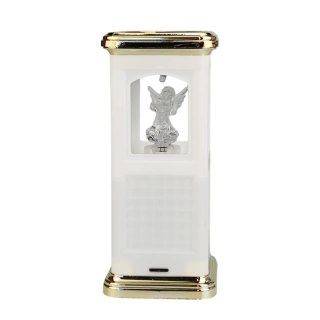 Znicz solarny biały kapliczka aniołek