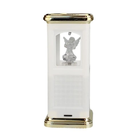 Znicz solarny biały kapliczka aniołek