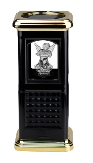 Znicz solarny czarny kapliczka aniołek