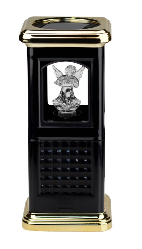 Znicz solarny czarny kapliczka aniołek